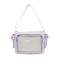 Tas Pin Transparan Warna Solid K-Pop JK & Tas Boneka Bertema Anime (Tas Selempang / Tas Messenger)