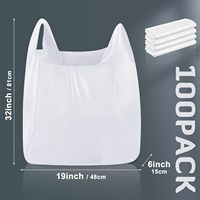 Sacs de courses en plastique extra larges AmazingSpark 32x19x6, réutilisables, résistants, type T-shirt, en gros, pour usage commercial