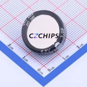 Supercondensateur SCE5R5C105, composant traversant (THT), condensateur 1F -20%~+80% 5.5V 10uA@24hrs - Product Image 1