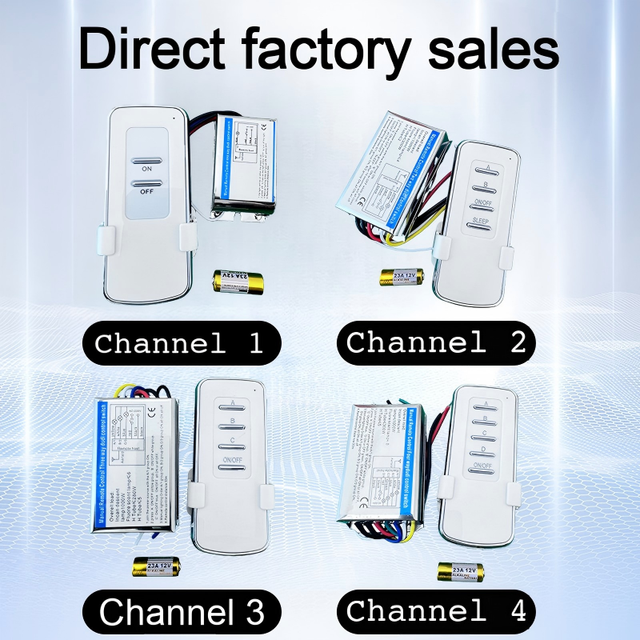 Wireless Smart Home System Remote Controller for Bedroom Lamps 10A 30-100m Range Battery Powered