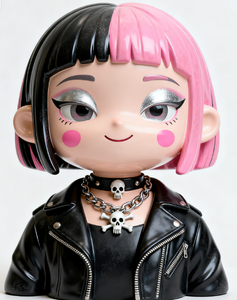 Scultura in Resina Stile Punk Ragazza Ribelle con Mohawk Decorazione Artistica Moderna per Interni per Club Musicali Caffè Negozi - Product Image 1