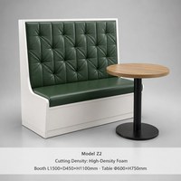 Ensemble de table à manger d'extérieur moderne, canapé en cuir sectionnel en bois pour restaurant, restaurant de hamburgers, café, KTV, hôtel
