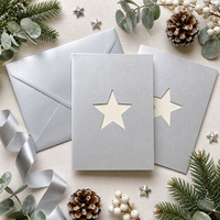 Enveloppe personnalisée de Noël 5x7 pouces en carton recyclé 300/350 g/m² avec finition nacrée estampée à chaud pour cadeaux d'entreprise et vœux de fêtes