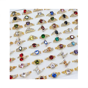 Wholesale Women's Natural Stone <b>Ring</b> Geometric Stone Metal Inlaid <b>Ring</b> Jewelry Color Zircon <b>Crystal</b> <b>Ring</b> - Product Image 2