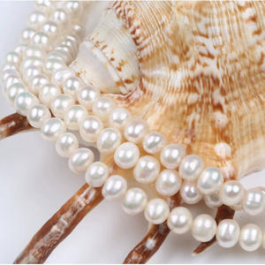 Perles de culture d'eau douce naturelles en gros, perles baroques, perles semi-finies, bricolage, perles en vrac, forme presque ronde, blanches - Product Image 4