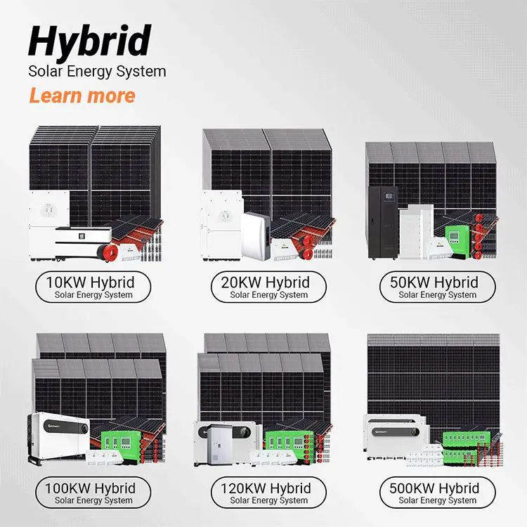 Sistem surya lengkap 15kW sampai 200kW tenaga surya off grid dengan baterai untuk sistem panel fotovoltaik disesuaikan sistem tenaga surya