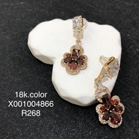 Pendientes Colgantes de Lujo XUPING Jewelry Jingjing con Circonita Sintética, Baño de Oro de 18K, Diseño de Corazón, Flor y Óvalo, para Fiestas y Bodas