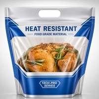Sac d'emballage pour poulet chaud, compatible micro-ondes, personnalisé, de qualité alimentaire, avec fermeture éclair, pour poulet rôti et frit à emporter