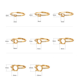 3mm-10mm Simple délicat argent Sterling rond lunette réglage tasse Pave CZ anneau réglable vierges - Product Image 3