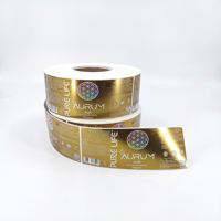 Rouleau d'étiquettes en feuille d'or personnalisées, résistantes à l'huile, pour emballage de bouteilles d'huiles essentielles, autocollants imperméables avec logo estampé à chaud