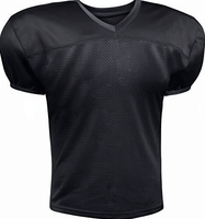 Jersey Sepak Bola Pria Hitam V-Neck Lengan Pendek Bahan Mesh, Menyerap Keringat, Cocok untuk Semua Musim, Pakaian Olahraga
