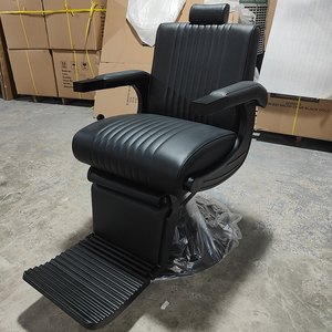 Factory-Supplied Modern Custom Color Leather Round Bottom Salon Furniture Recliner <b>Chair</b> Large Hydraulic Pump Barber <b>Chair</b> - Product Image 2