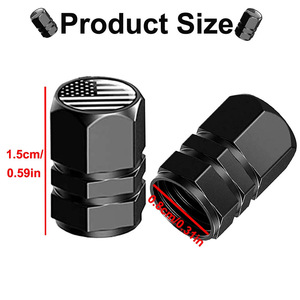 American Flag Valve <b>Cap</b> Black Aluminum Alloy Hexagonal Tire <b>Cap</b> For Car Bicycle Motorcycle - Product Image 5