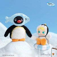 Pour MART 100% Original bébé Molly X Pingu heureux pêche mystère aveugle boîte 1/72 échelle unisexe en peluche PVC peluche jouet