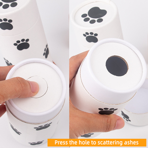 Modern <span class=keywords><strong>Paw</strong></span> Printing 100% Biodegradável Eco-Friendly Madeira Retângulo <span class=keywords><strong>Pet</strong></span> Cremação Cinzas Espalhamento Urna Tubo para Pequenos Animais - Product Image 4
