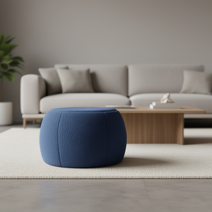 Pouf ottoman DB Jaxx Ellis Small Indigo en fausse fourrure de mouton, amovible, moderne, pour la maison, les chambres et les enfants - Product Image 2