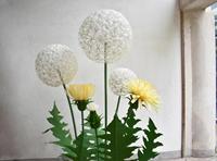 Fleur de pissenlit géante en papier blanc faite à la main N461 pour la décoration murale de mariage et de fête, pour la vitrine, ensemble de fête