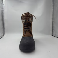 Sepatu Bot Salju Pria Anti Air Hangat Anti Selip Berlapis Wol & Sherpa, Bantalan Empuk, Ujung Bulat, Model Ankle & Bootie, Bagian Atas dari Kain Felt & Kulit Sapi Suede