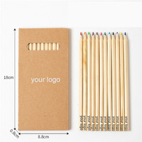 Boîtes en kraft personnalisées à faible MOQ, 6 crayons de couleur miniatures de 3,5 pouces, crayons de coloriage courts pré-affûtés pour le dessin des enfants