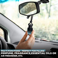 Diffuseur de parfum pour voiture miniature personnalisé avec logo, 8 ml, vide, en verre rond noir, avec bouchon, à suspendre