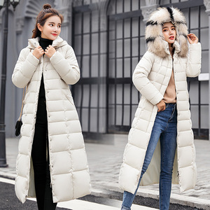 Abrigo de Invierno Elegante para <span class=keywords><strong>Mujer</strong></span>, Estilo Moderno, Recién Llegado, con Cuello de Piel Grande, Largo, Grueso, Ajustado, de Algodón - Product Image 3