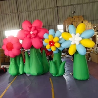 Fête de mariage de fleurs géantes personnalisées avec décoration de scène de lanterne à diode lumineuse