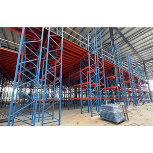 Rak Mezzanine Baja Tugas Berat Kustom Platform Penyimpanan Gudang Industri Kepadatan Tinggi 2 Lapisan Perlindungan Korosi 5 Tahun - Product Image 3