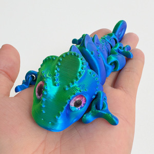 3D Printed Articulated Chameleon Fidget Toy <b>PLA</b> Colorful Animal Model Desktop Decor Gift - Product Image 1