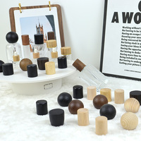 Bouchons intelligents personnalisés en bois pour flacons de parfum, couvercles en bambou pour bougies, diffuseurs d'aromathérapie, couvercles en bois pour flacons compte-gouttes, anti-déversement, sur mesure