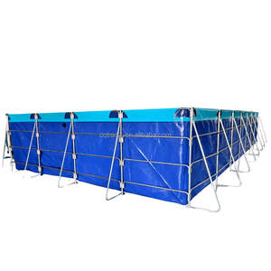 ถังเพาะเลี้ยงปลาพลาสติกสำหรับงานหนักกลางแจ้ง อุปกรณ์เหนือพื้นดินสำหรับเลี้ยงปลานิล กุ้ง หรือปลาคาร์พ รูปทรงสี่เหลี่ยม - Product Image 4