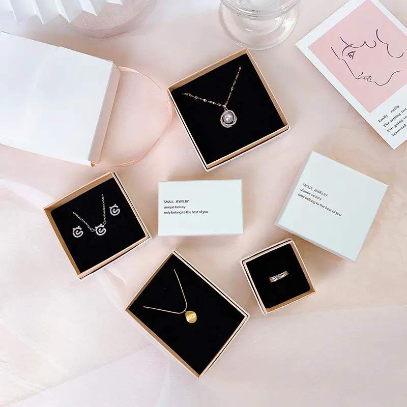 Xinxing Custom Cardboard Paper Jewelry Boxes Pendant Gift Box Bag Necklace Bracelet Earring Display Packaging Storage Box