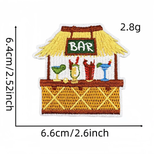 卸売 ハワイアンビーチ 小さな刺繍 アップリケ スカルステッカー アイロン接着 レインフォレスト サマーパッチ トラッカーハット、バッグ、衣料品用 - Product Image 5