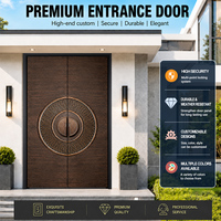 Portes d'entrée battantes personnalisées en aluminium moulé, portails de villa blindés anti-effraction, design chinois, pour usage commercial extérieur et appartements, garantie 5 ans
