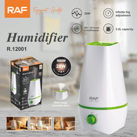 Humidificateur d'air domestique RAF R.12001 20W 2.2L, sortie de brume large spectre, réglage infini de la brume, hydratant d'air pour chambre, maison, bureau