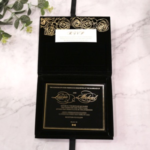 Carte d'invitation <span class=keywords><strong>de</strong></span> mariage <span class=keywords><strong>de</strong></span> style boîte royale 2026, boîte <span class=keywords><strong>de</strong></span> mariage <span class=keywords><strong>de</strong></span> luxe, invitations en acrylique noir - Product Image 2