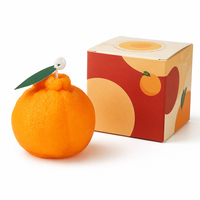 Boîte cadeau de bougies parfumées en forme de fruits, cadeau de fête, bougie décorative orange et kaki