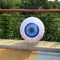 Paire de yeux géants gonflables Longgang en PVC bleus, yeux de monstre suspendus pour décoration extérieure d'Halloween