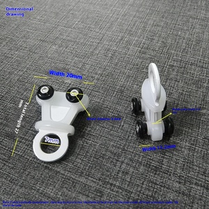 Bốn bánh xe hợp kim nhôm tấm thép cửa sổ đường sắt treo bánh xe mỏng theo dõi đi bộ hạt Rèm cực bài hát phụ kiện - Product Image 2