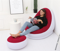 Canapé gonflable extérieur floqué avec repose-pieds chaise pouf canapé gonflable bureau doux loisirs sieste repose-pieds