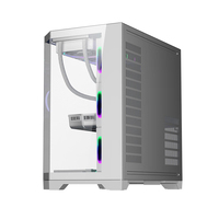 Boîtier PC ATX Full-Tower en verre trempé 2024, boîtier de jeu, alimentation, refroidisseur d'air, boîtier PC de jeu