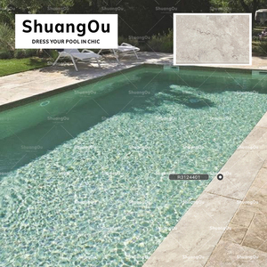 Ánh sáng màu vàng lát nội bộ ngoài trời 20mm bề mặt thô ngoài trời sàn gạch 300x1200mm chống trượt hồ bơi sàn gạch gốm - Product Image 2