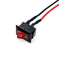 Sakelar Rocker Persegi KCD1 dengan Kabel 20CM, Tombol Daya, 2/3/4 Pin, dengan Lampu, 6A 250V 10A 125V
