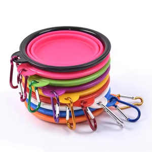 Botella de Agua Plegable, Contenedor Portátil de Comida para Perros, Comedero para Cachorros, Accesorios para Perros para Viajes al Aire Libre y Campamento, Tazón para Mascotas de Silicona/TPE - Product Image 1