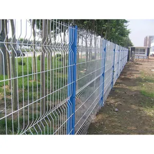 Panel de valla de seguridad para granja de jardín de alta calidad, revestimiento de PVC de acero galvanizado curvo doblado 3D, puerta de malla de alambre soldada impermeable