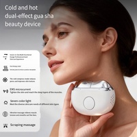 Appareil de beauté Gua Sha chauffant et rafraîchissant, lumière LED 7 couleurs, massage par vibration pour raffermir la peau du cou et du visage, portable, USB