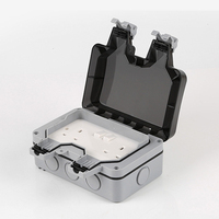 Boîte à interrupteurs et prises étanche IP66 MP22-G (2 prises) pour montage mural extérieur, boîtier électrique pour 110/220V 16A