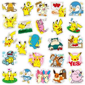 Autocollants japonais Anime <span class=keywords><strong>Pikachu</strong></span> 80/PCS populaires autocollants personnalisés étanches en vinyle pour bagages guitare ordinateur voiture dessin animé chaud - Product Image 2