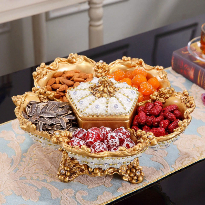 Mixed Pearl Six Grid Dried nut platter