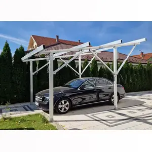 Kseng Port mobil tenaga surya aluminium, dengan aplikasi tanah Carport struktur pelacakan parkir Panel surya atap Carport