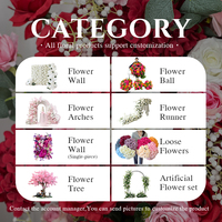 Arche florale exquise et réaliste en soie artificielle, roses rouges, roses et blanches, et hortensias, pour les décors de mariage et d'événements festifs